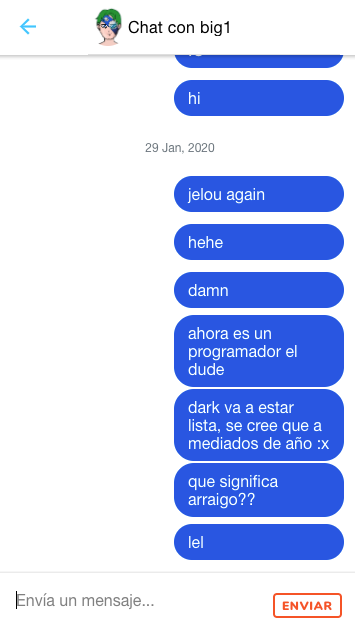 Chat example based on a dribbble design and FB messenger